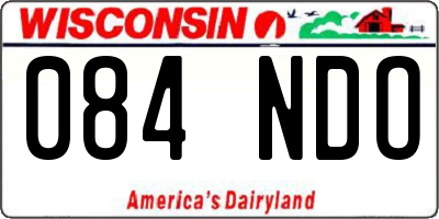 WI license plate 084NDO