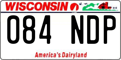 WI license plate 084NDP