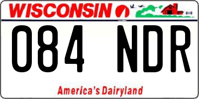 WI license plate 084NDR
