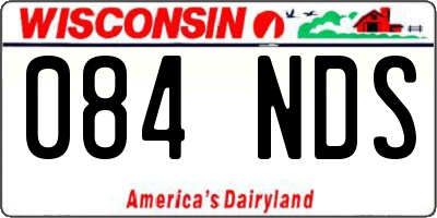 WI license plate 084NDS