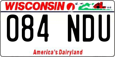 WI license plate 084NDU