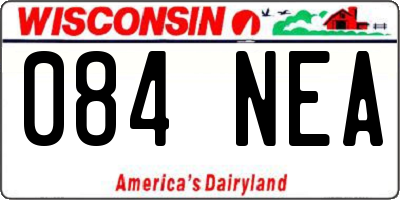 WI license plate 084NEA