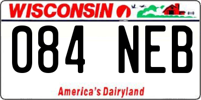 WI license plate 084NEB