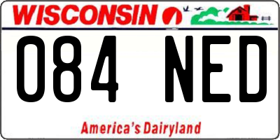 WI license plate 084NED