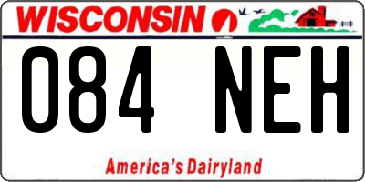 WI license plate 084NEH