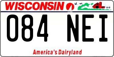 WI license plate 084NEI