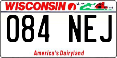 WI license plate 084NEJ