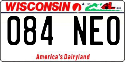 WI license plate 084NEO