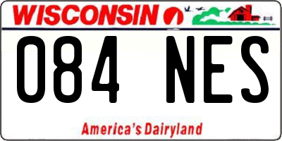 WI license plate 084NES