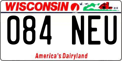 WI license plate 084NEU