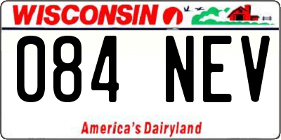 WI license plate 084NEV