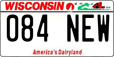 WI license plate 084NEW