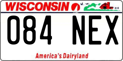 WI license plate 084NEX