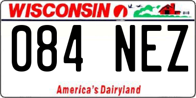 WI license plate 084NEZ