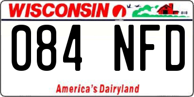 WI license plate 084NFD