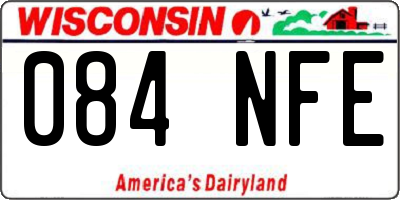 WI license plate 084NFE