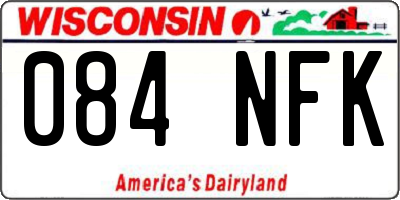 WI license plate 084NFK