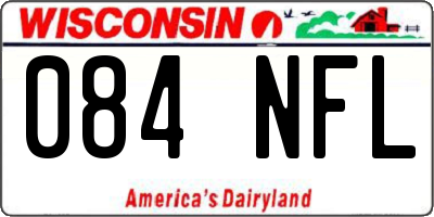 WI license plate 084NFL