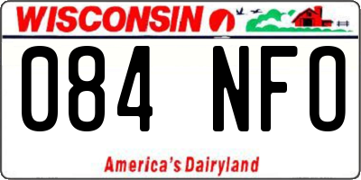 WI license plate 084NFO