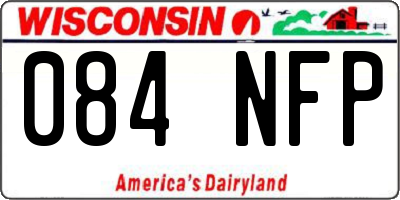 WI license plate 084NFP