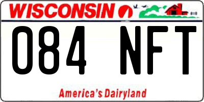 WI license plate 084NFT