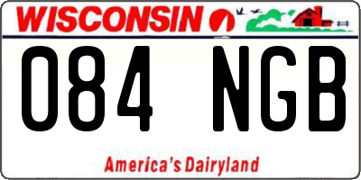 WI license plate 084NGB