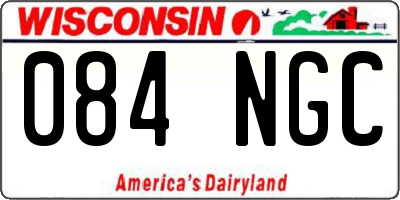 WI license plate 084NGC