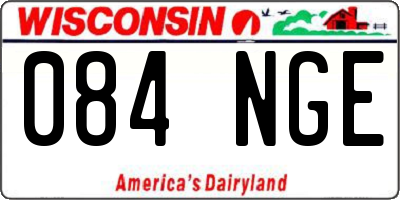 WI license plate 084NGE