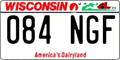 WI license plate 084NGF