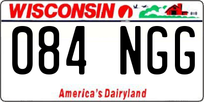 WI license plate 084NGG