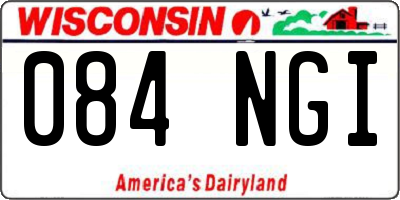WI license plate 084NGI