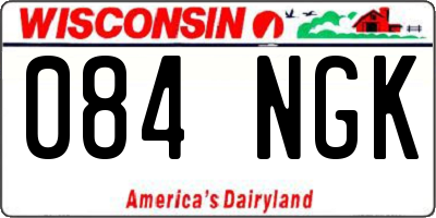 WI license plate 084NGK