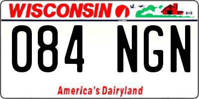 WI license plate 084NGN
