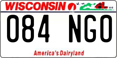 WI license plate 084NGO