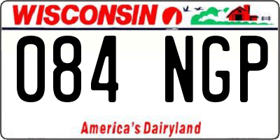 WI license plate 084NGP
