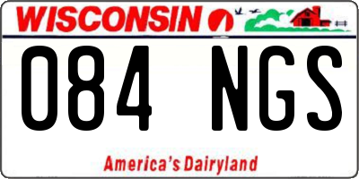 WI license plate 084NGS