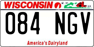 WI license plate 084NGV