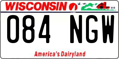 WI license plate 084NGW