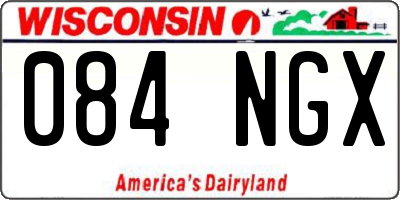 WI license plate 084NGX