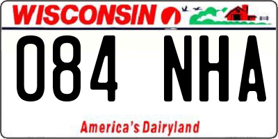 WI license plate 084NHA