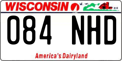 WI license plate 084NHD