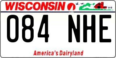 WI license plate 084NHE