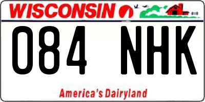 WI license plate 084NHK