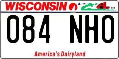 WI license plate 084NHO