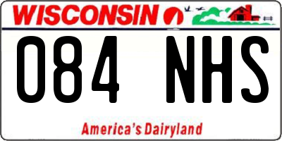 WI license plate 084NHS