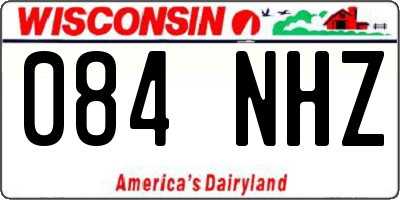 WI license plate 084NHZ