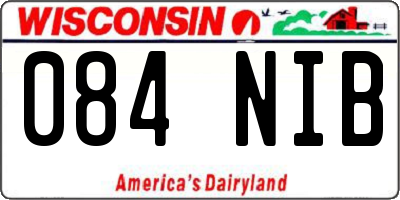 WI license plate 084NIB