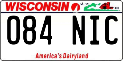 WI license plate 084NIC