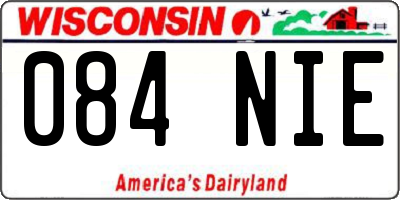 WI license plate 084NIE