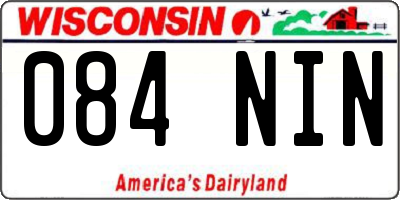 WI license plate 084NIN